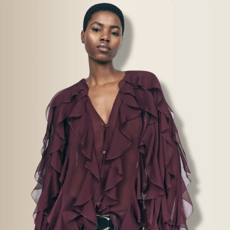 Camisa Feminina Lonovah Borgonha
