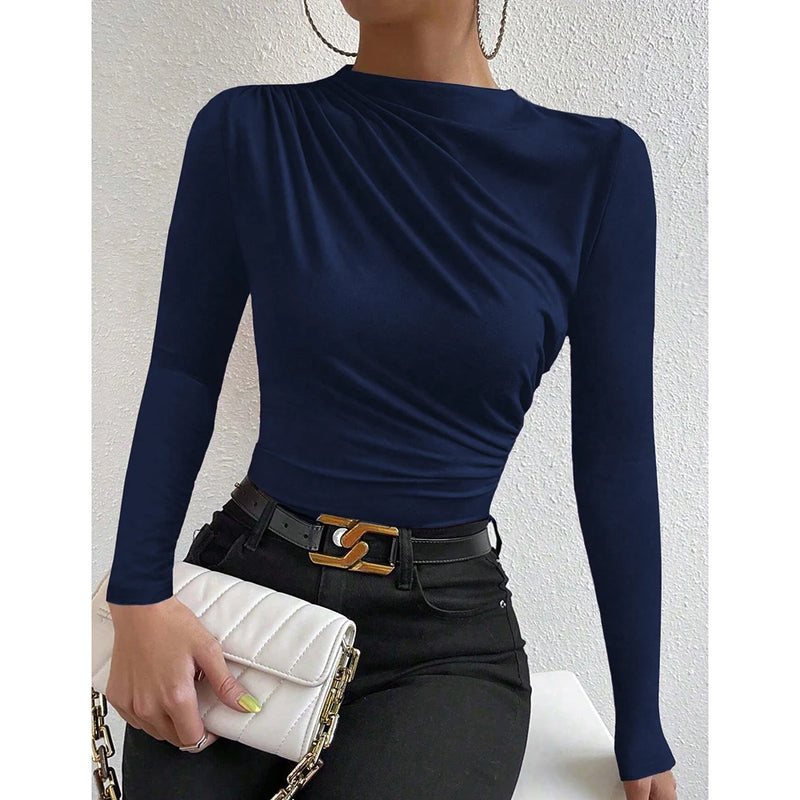 Camisa Feminina Lonovah Navy Elegance