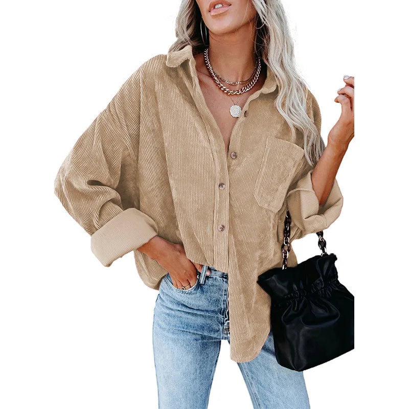 Camisa Feminina Lonovah Corduroy