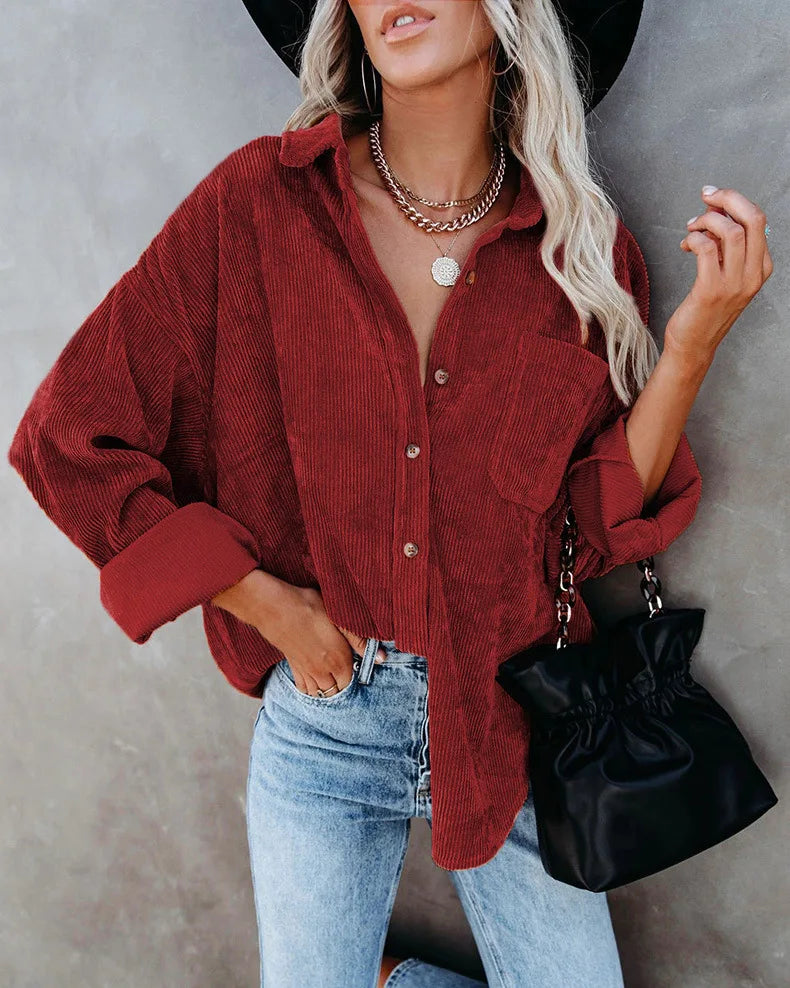 Camisa Feminina Lonovah Corduroy