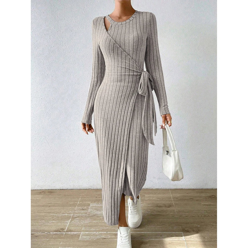 Vestido Feminino Lonovah Midi Tricot Elegance
