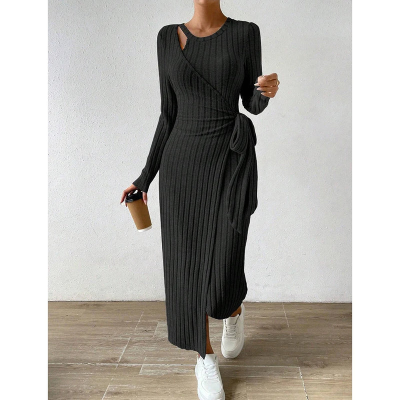 Vestido Feminino Lonovah Midi Tricot Elegance