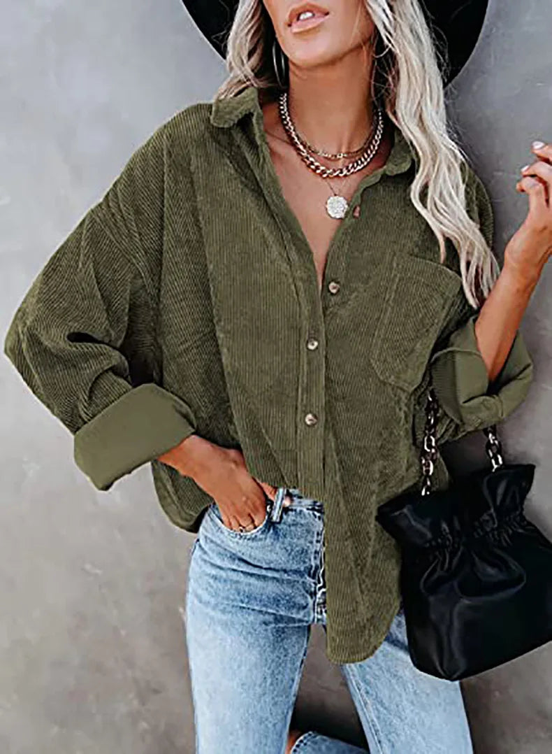 Camisa Feminina Lonovah Corduroy