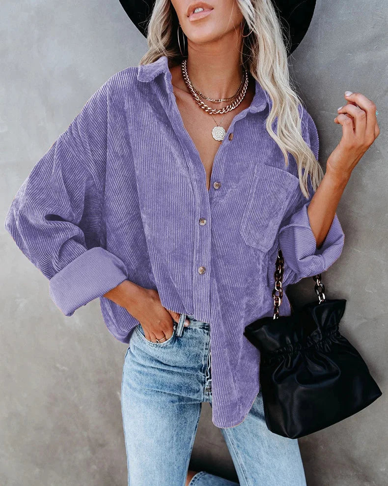 Camisa Feminina Lonovah Corduroy