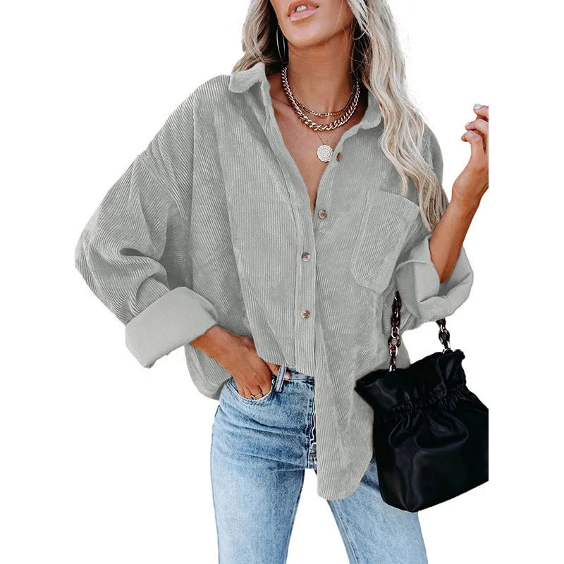 Camisa Feminina Lonovah Corduroy