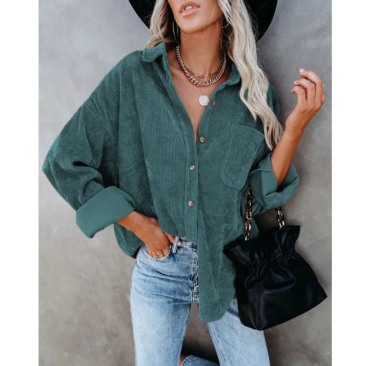 Camisa Feminina Lonovah Corduroy
