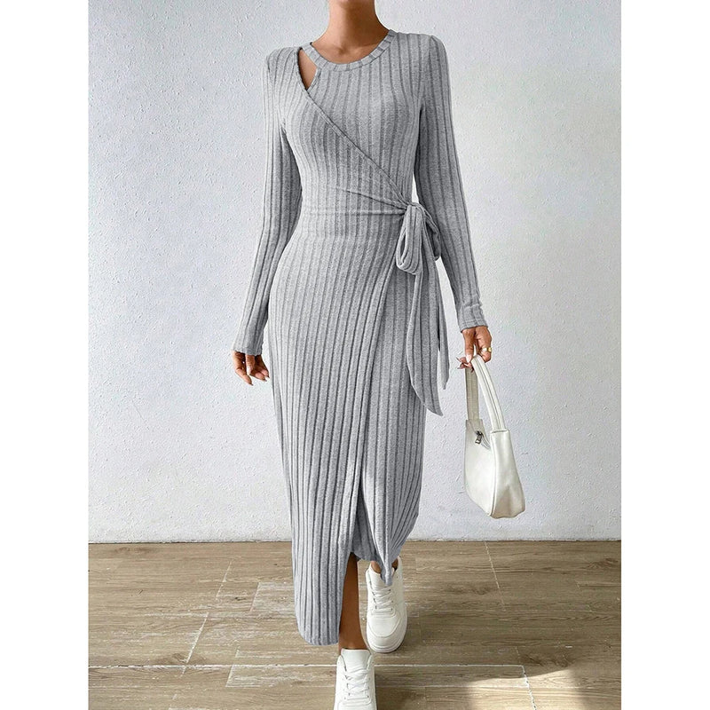 Vestido Feminino Lonovah Midi Tricot Elegance
