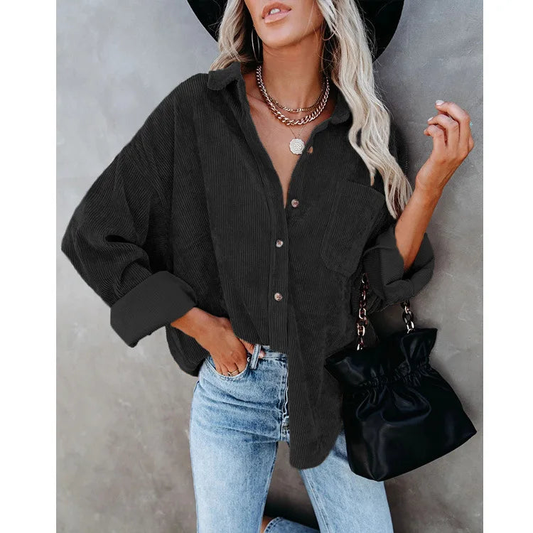 Camisa Feminina Lonovah Corduroy