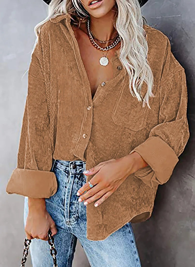 Camisa Feminina Lonovah Corduroy