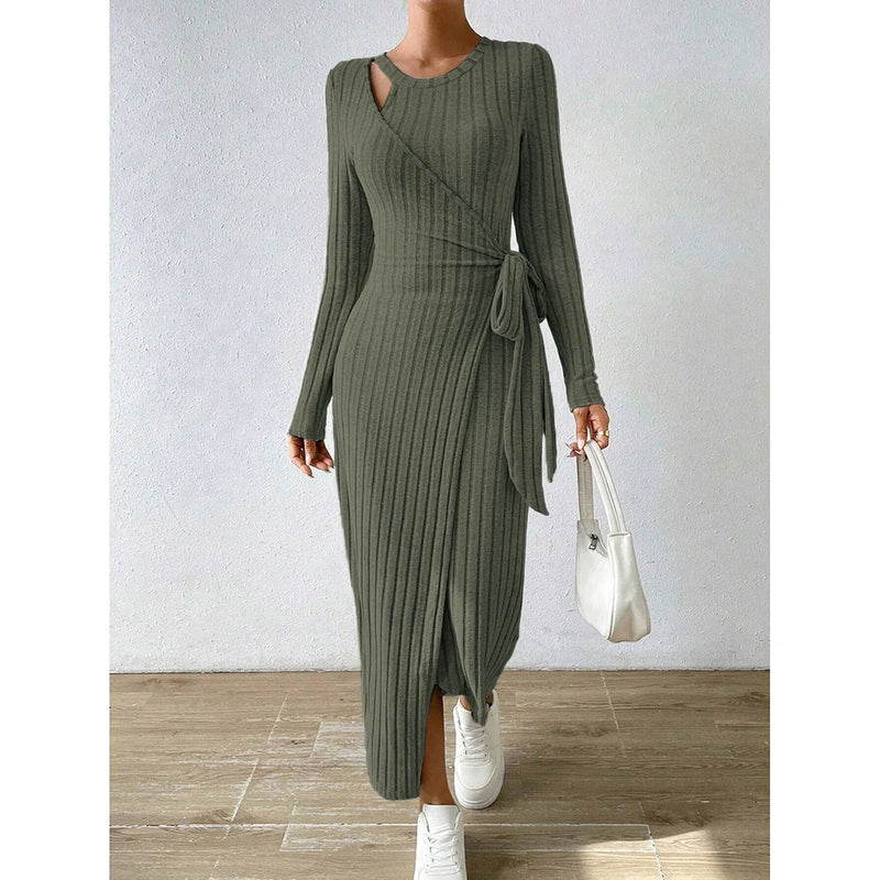 Vestido Feminino Lonovah Midi Tricot Elegance