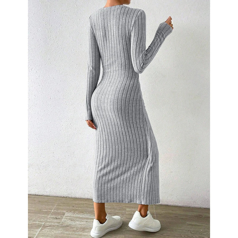 Vestido Feminino Lonovah Midi Tricot Elegance
