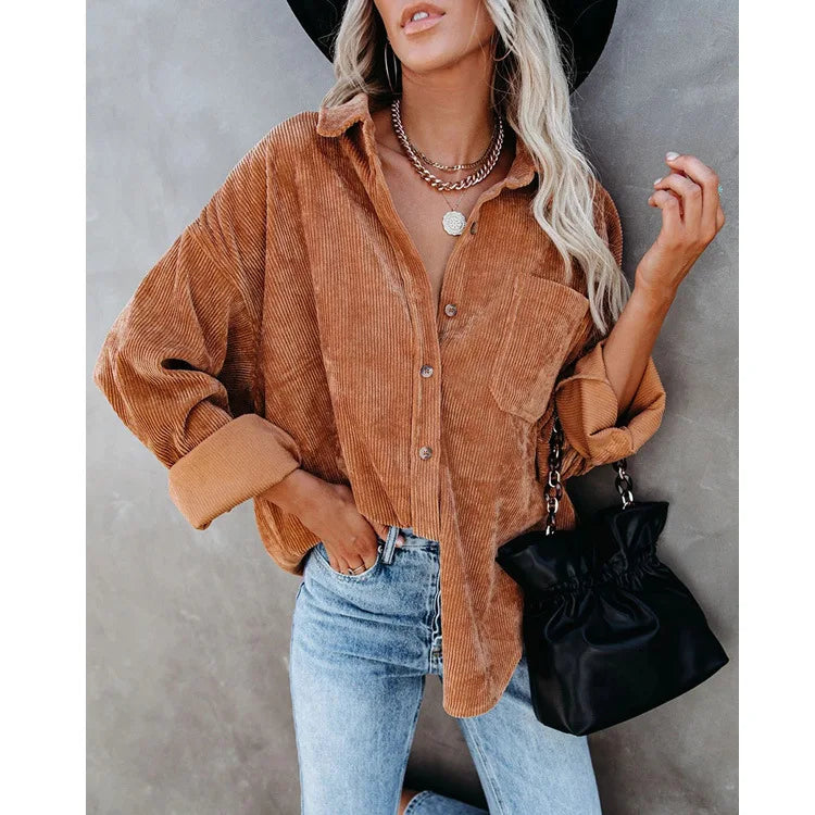 Camisa Feminina Lonovah Corduroy