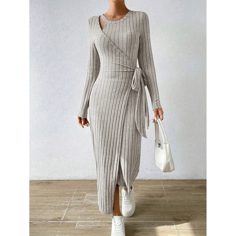 Vestido Feminino Lonovah Midi Tricot Elegance