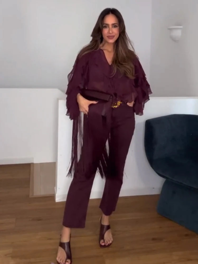 Camisa Feminina Lonovah Borgonha