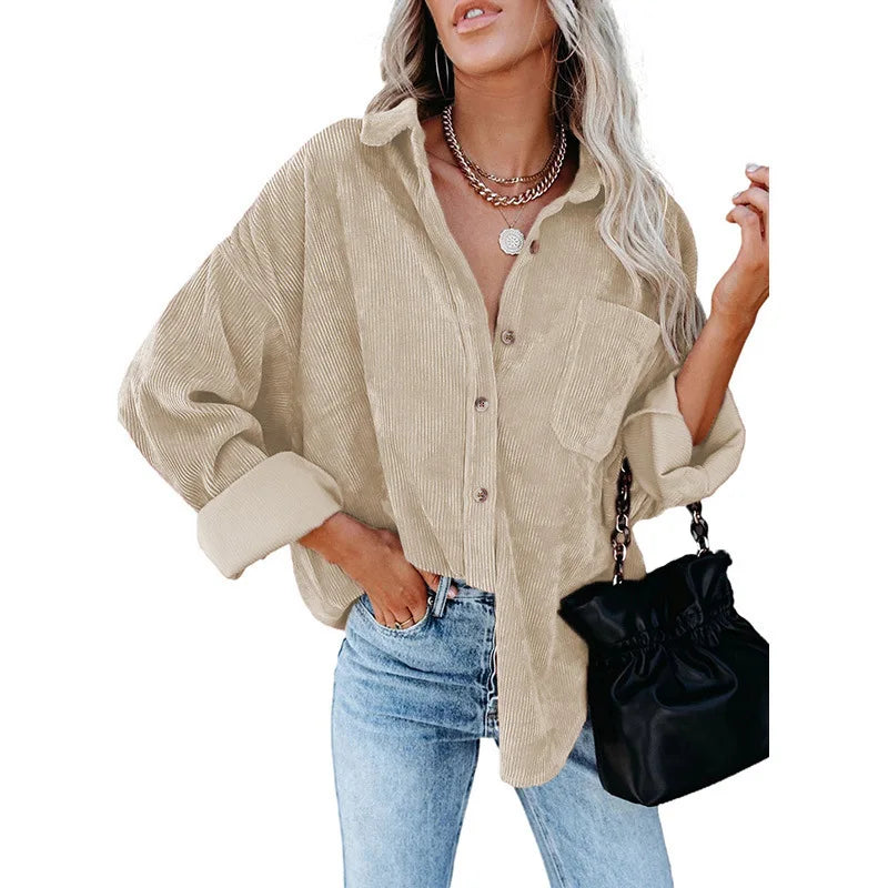 Camisa Feminina Lonovah Corduroy