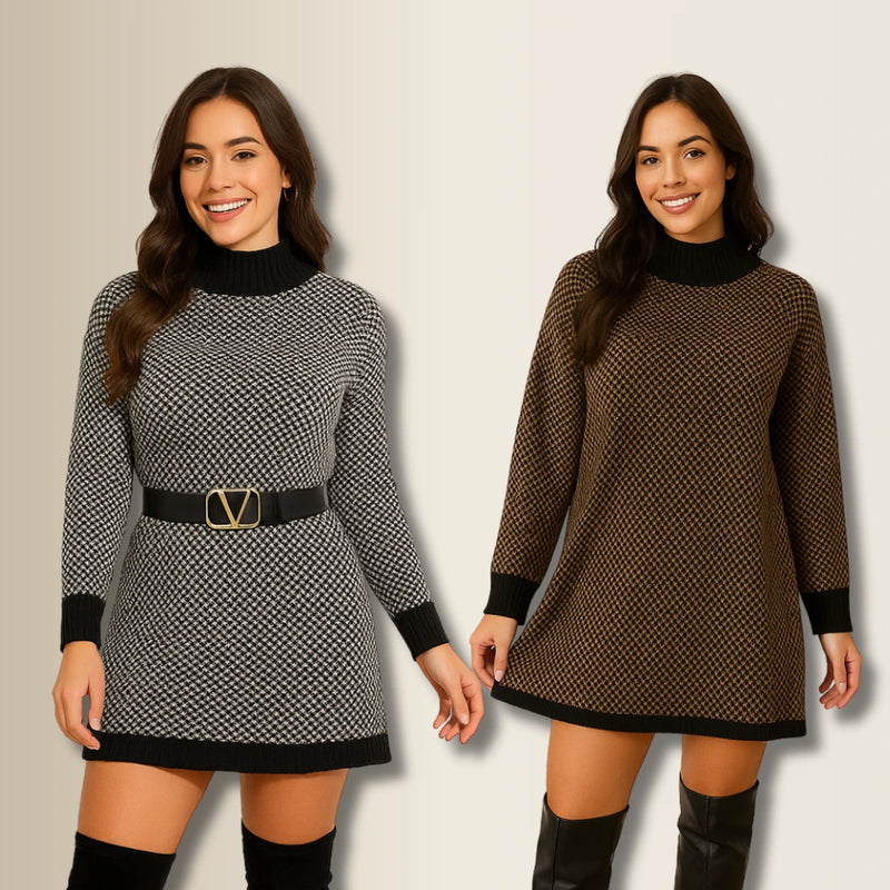 Vestido Feminino Lonovah Poncho Quadriculado