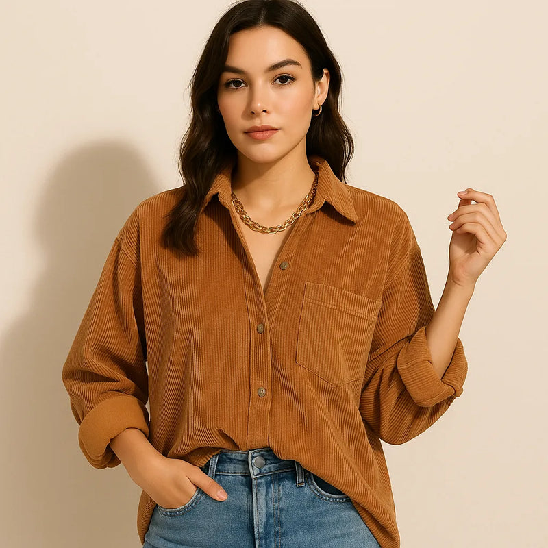 Camisa Feminina Lonovah Corduroy